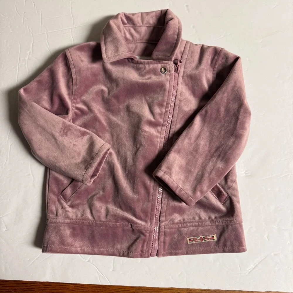 Hudson Kids Velvet Moto Jacket Pink Girls‎ Size 12 Months